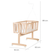 Juego de cuna completo 'Sternenzauber ', 40x90cm, naturaleza de haya orgánica, incl. equipamiento