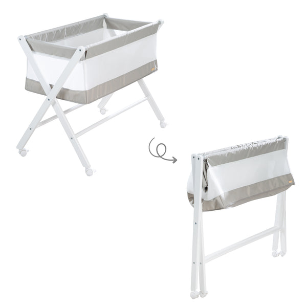 Bouton pour variantes – Lit pliant – Design : Gris / Blanc avec maille
