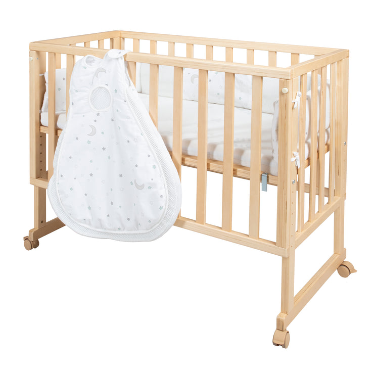 Stub Bed 'Safe Endleep®' 3 in 1, 'Star Menzauber', letto laterale, letto e banca, natura, compresi gli accessori