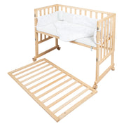 Stub Bed 'Safe Endleep®' 3 in 1, 'Star Menzauber', letto laterale, letto e banca, natura, compresi gli accessori