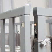 Bedside Crib 'safe asleep®' 3 in 1, 'Little Stars', gray co-sleeper, cot & bench, with accessories