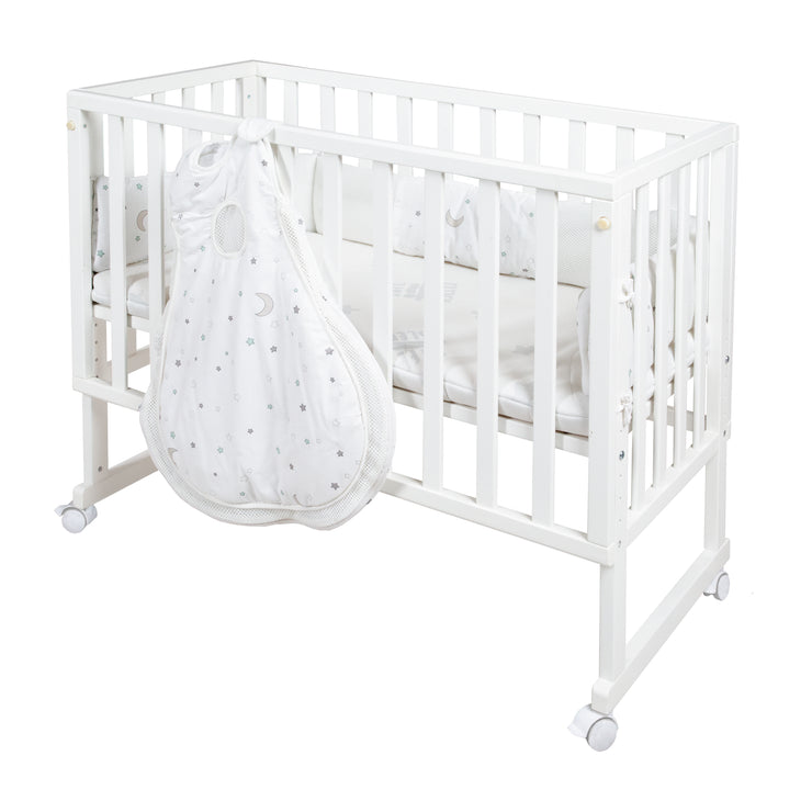 Stubenbett 'safe asleep®' 3 in 1, 'Sternenzauber', Beistellbett weiß, Babybett & Bank, inkl. Zubehör