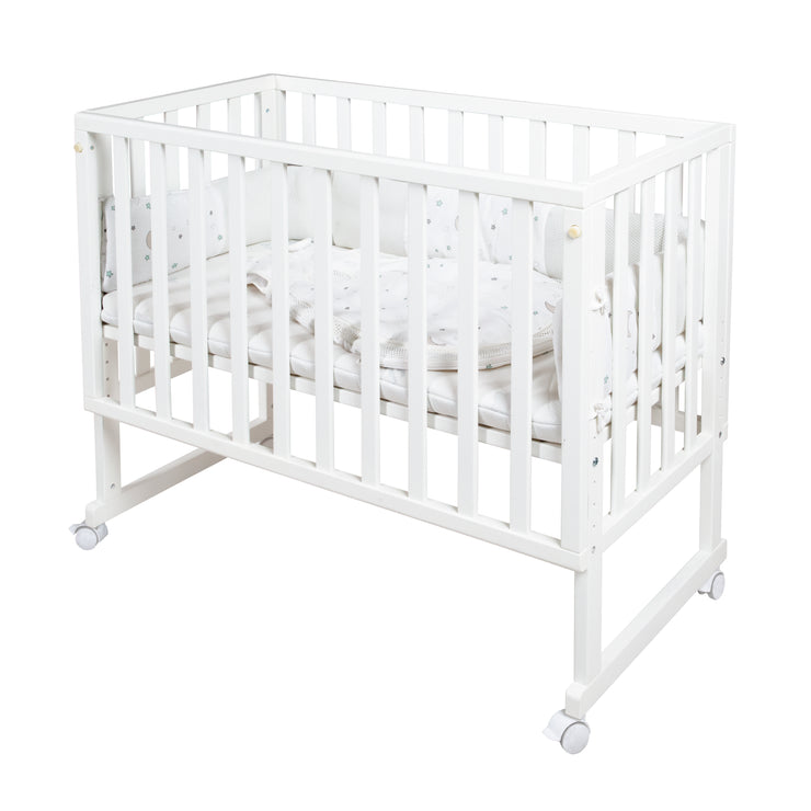 Stubenbett 'safe asleep®' 3 en 1, 'Star magic', extra bed white, baby cot & bench, incl.