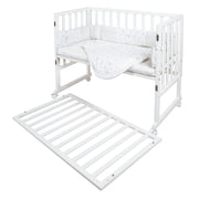 Stubenbett 'safe asleep®' 3 en 1, 'Star magic', extra bed white, baby cot & bench, incl.