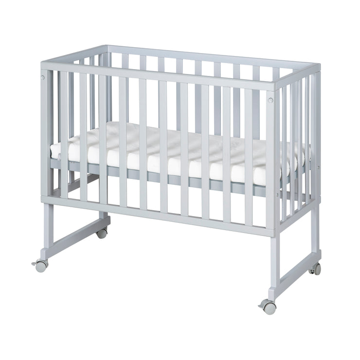 Convertible 3-in-1 Crib & Co-Sleeper with Barrier + Mattress - Taupe Wood