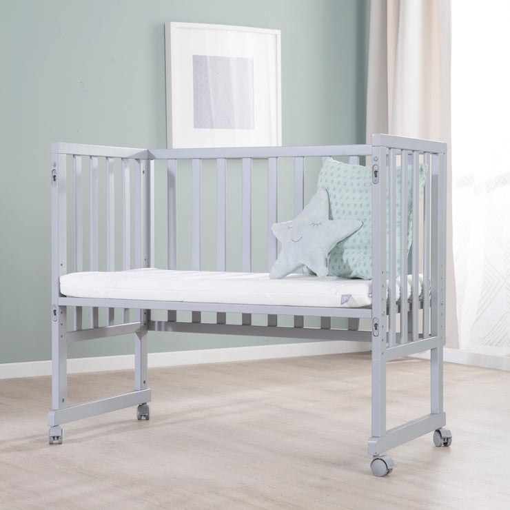 Culla co-sleeping 3 in 1 con barriera + materasso - Legno taupe