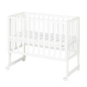 Berceau cododo 3 en 1 avec barrière + matelas - Bois blanc