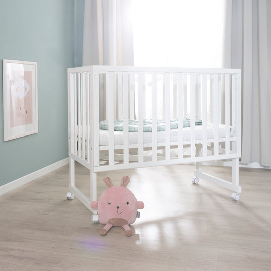 Berceau et lit cododo 3en1 avec barrière + matelas - bois blanc