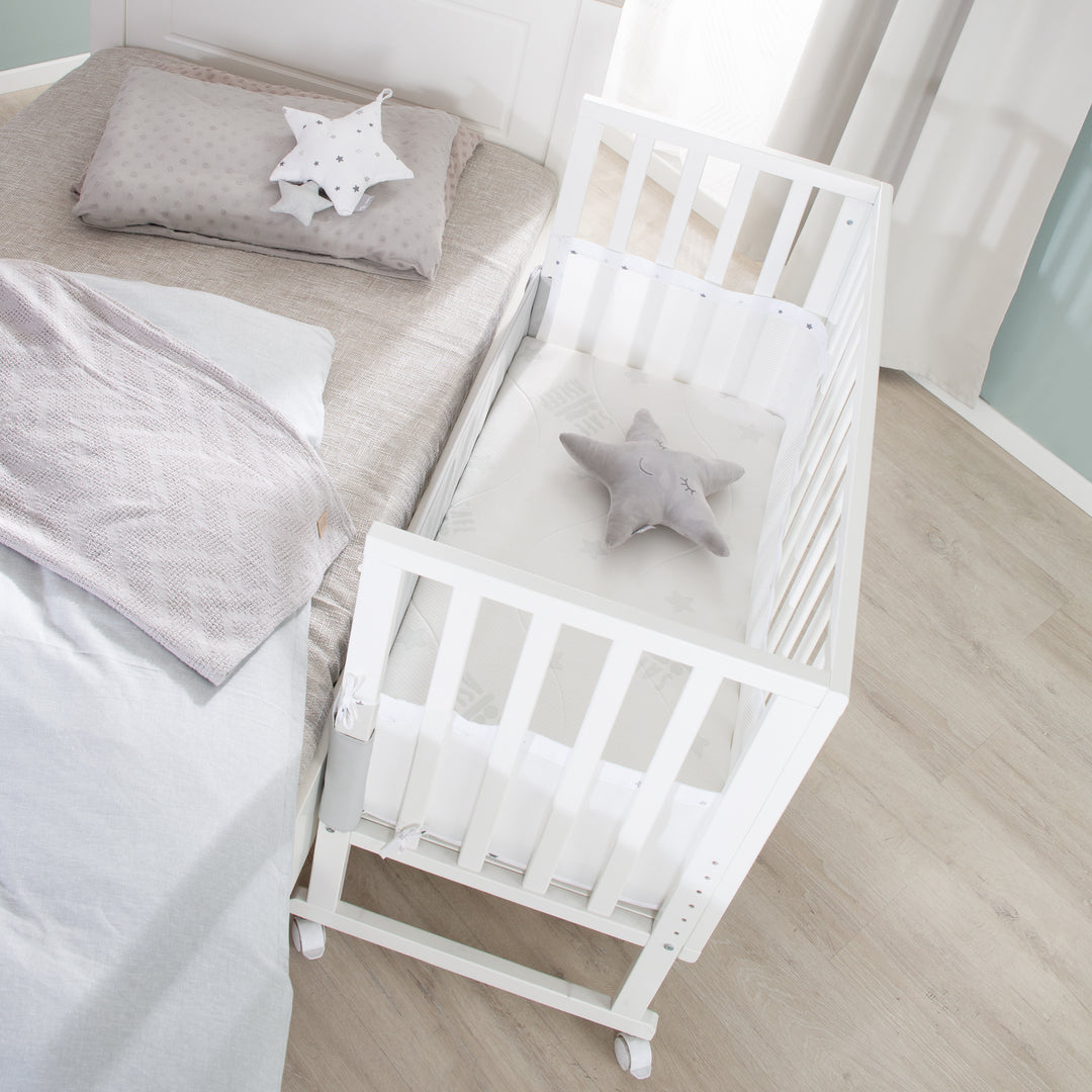 Safe asleep® 3 in 1, Culla co-sleeping - 45 x 90 cm, compresi accessori e barriera in rete