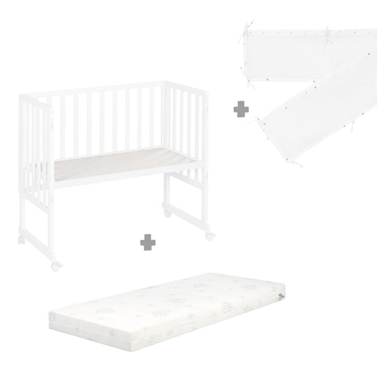 Safe asleep® 3 in 1, Culla co-sleeping - 45 x 90 cm, compresi accessori e barriera in rete