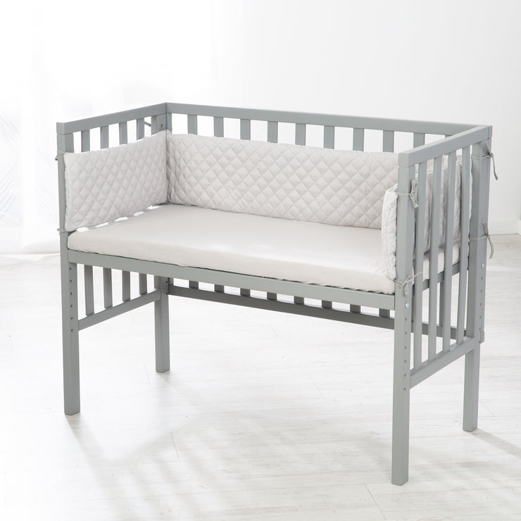 Letto laterale "Roba Style" 2 in 1, grigio, tra cui materasso, nido e barriera