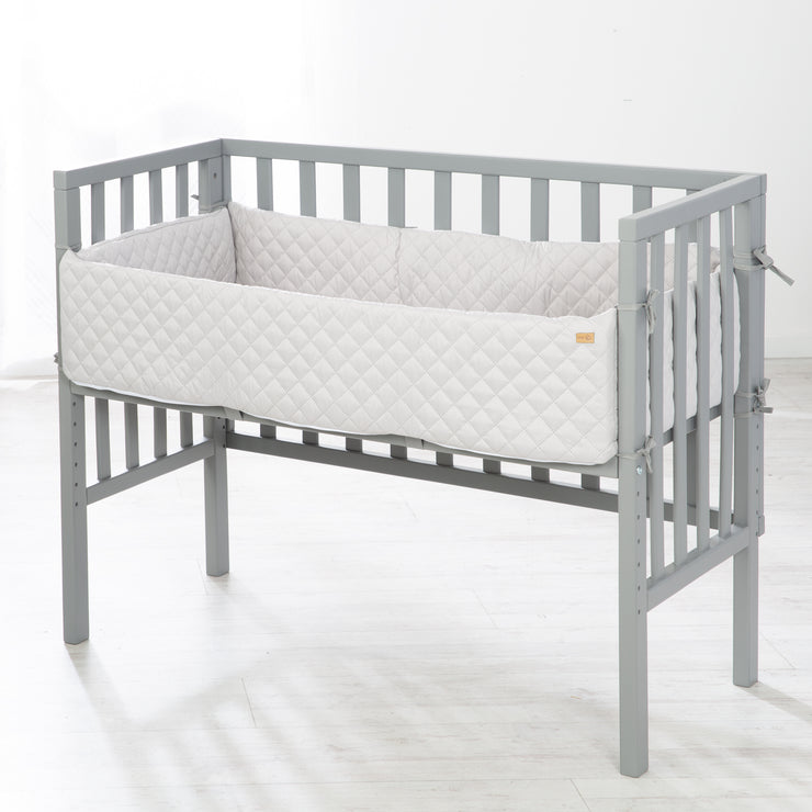 Lit cododo "roba style" 2 en 1, gris, avec matelas, nid et barrière