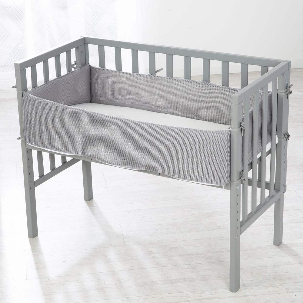 Co-Sleeping Bed 'safe asleep®' 2 in 1, Grey, Includes Mattress, Bumper & Barrier