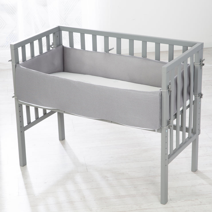 Letto laterale 'safeep®' 2 in 1, grigio, tra cui materasso, nido e barriera