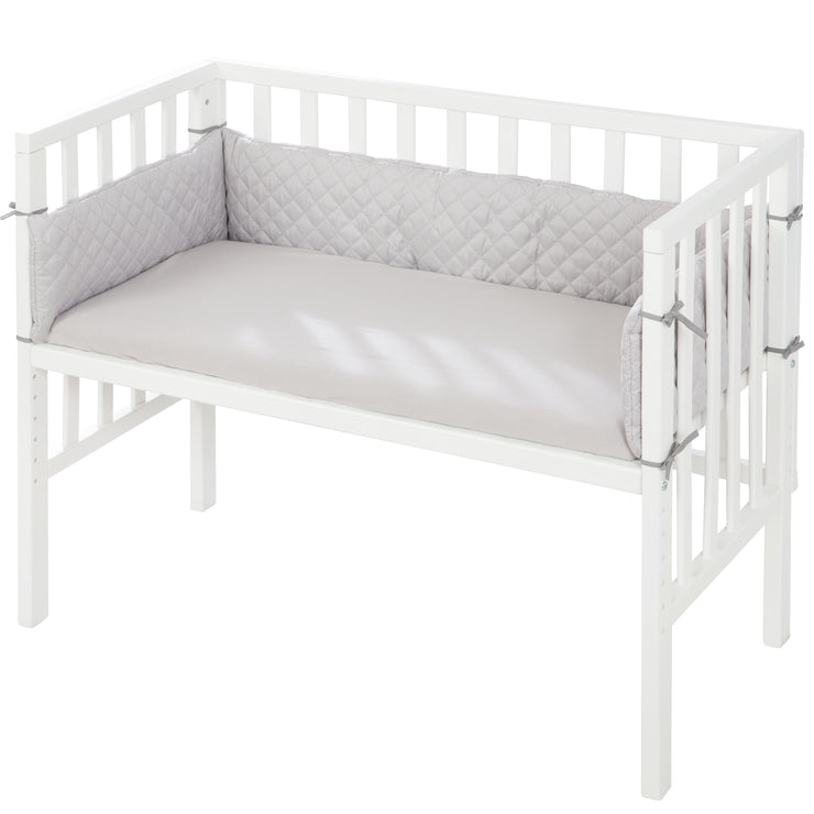 Lit cododo "roba style" 2 en 1, blanc, avec matelas, nid et barrière