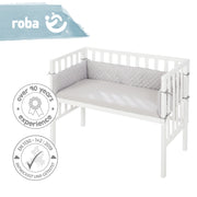 Beistellbett 'roba Style' 2 in 1, weiß, inkl. Matratze, Nestchen & Barriere