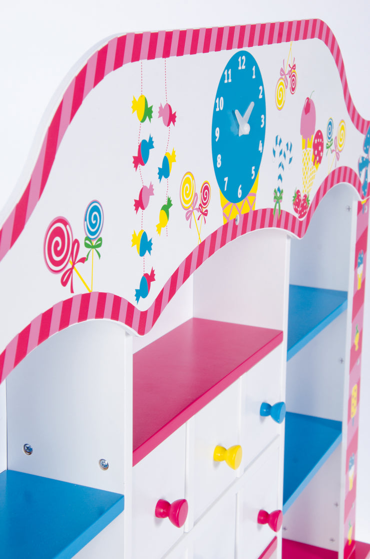 Kaufladen 'Candy-Shop', 6 Schubladen, Uhr, Theke, Seitentheke & Kasse