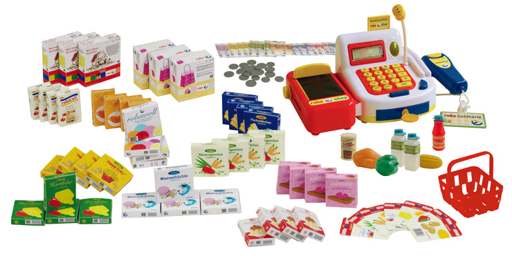 Kaufladen 'Candy-Shop', 6 Schubladen, Uhr, Theke, Seitentheke & Kasse