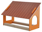 Farm 'farm', printed wooden toy, set with barn, stable, hayloft, fence & 6 farm animals, plug -in