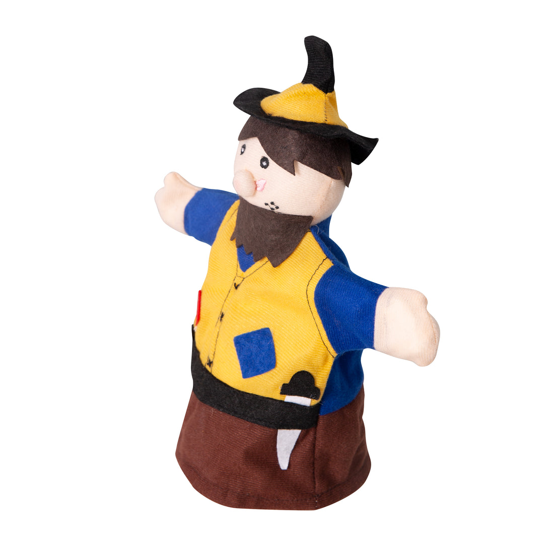 Kasperlefiguren aus Stoff, Handpuppenset 6-tlg, Kasperpuppen für Puppentheater & Rollenspiel