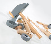 Boîte à outils pour enfant, kit de construction en bois incl. outils de 22 pièces