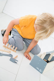Boîte à outils pour enfant, kit de construction en bois incl. outils de 22 pièces