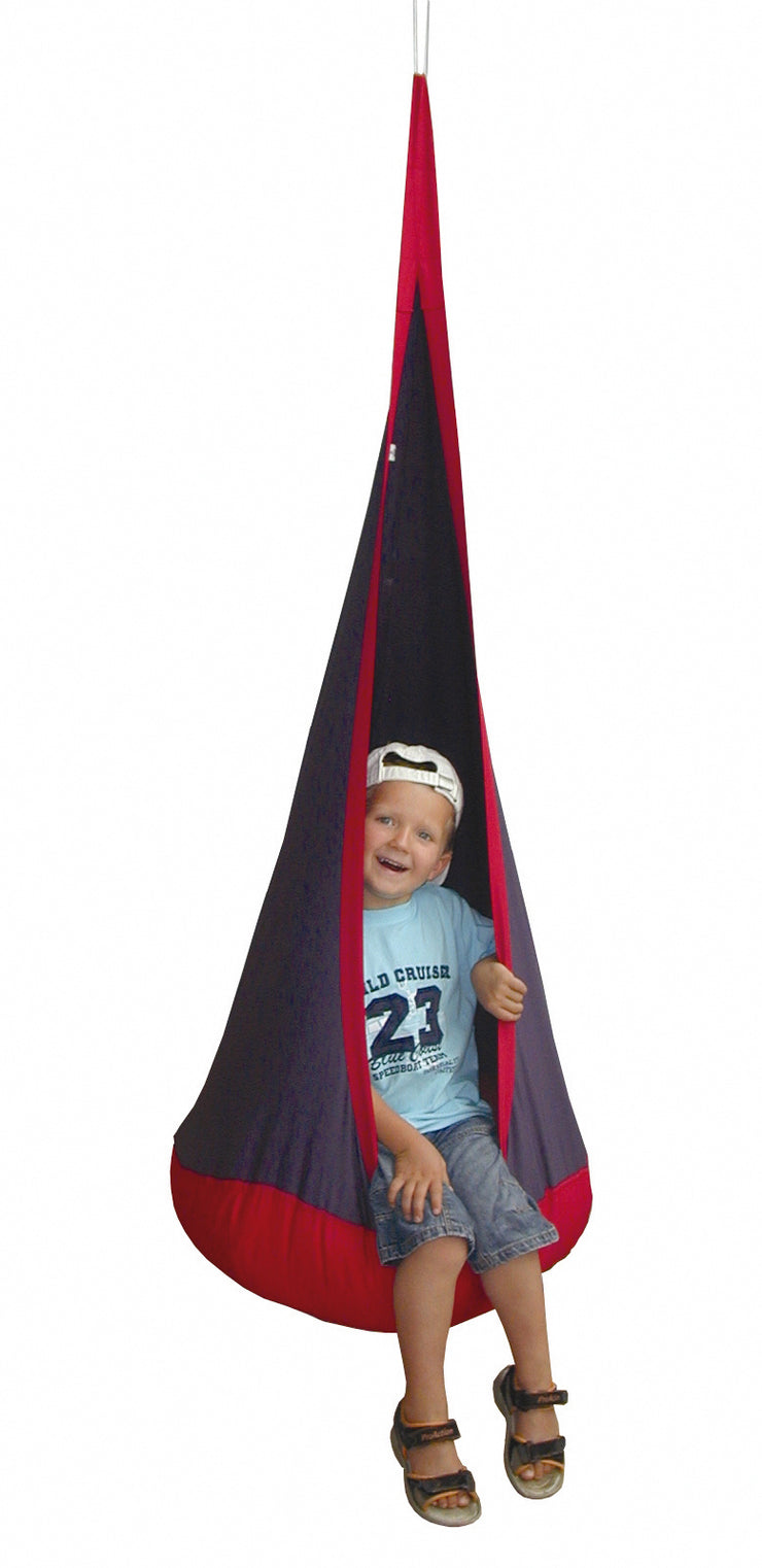 Hängesack/-sessel rot/blau, Sitzsack fürs Kinderzimmer oder draußen