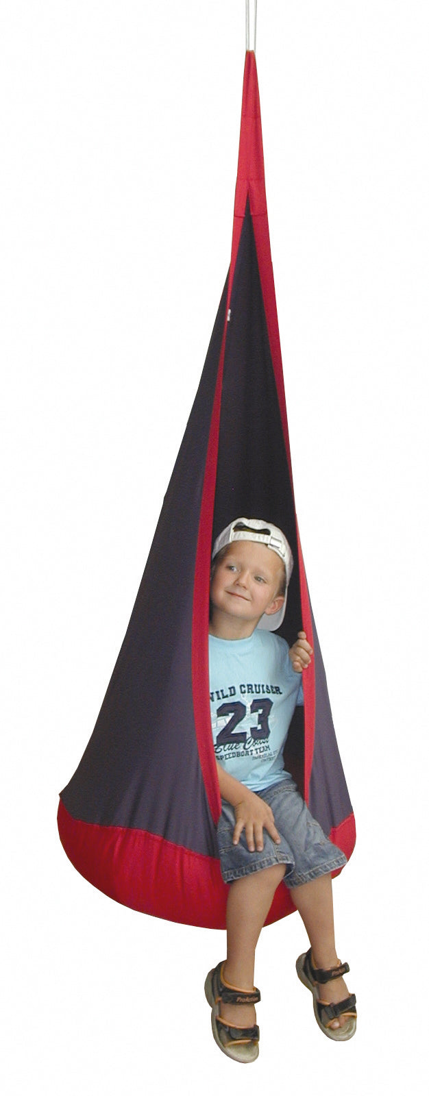 Hängesack/-sessel rot/blau, Sitzsack fürs Kinderzimmer oder draußen