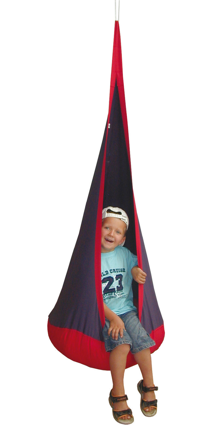 Hängesack/-sessel rot/blau, Sitzsack fürs Kinderzimmer oder draußen