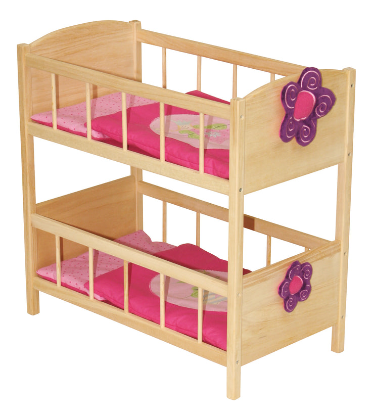 Bambola letto a castello serie Happy Fee legno naturale comprese l roba