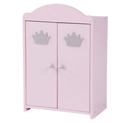 Armoire de poupée 'Princesse Sophie', 2 portes, rose laqué, incl. tringle à vêtements et tablette