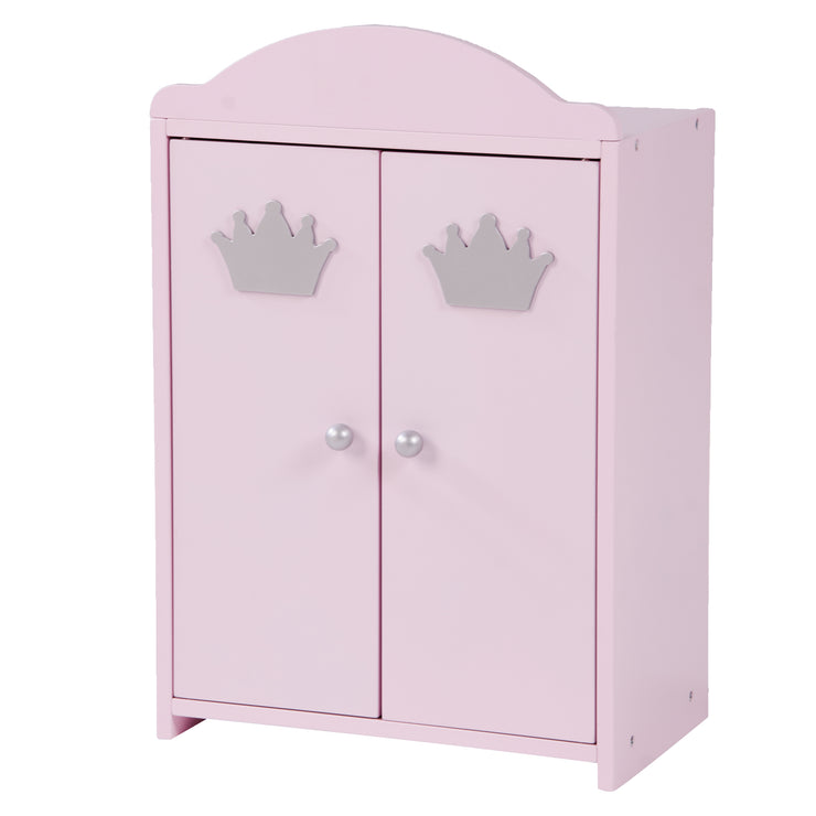 Puppenkleiderschrank 'Prinzessin Sophie', 2-türig, rosa lackiert, inkl. Kleiderstange & Boden