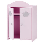 Doll Wardrobe 'Princess Sophie', 2 portes, peinte en rose, y compris le rail de vêtements et le sol