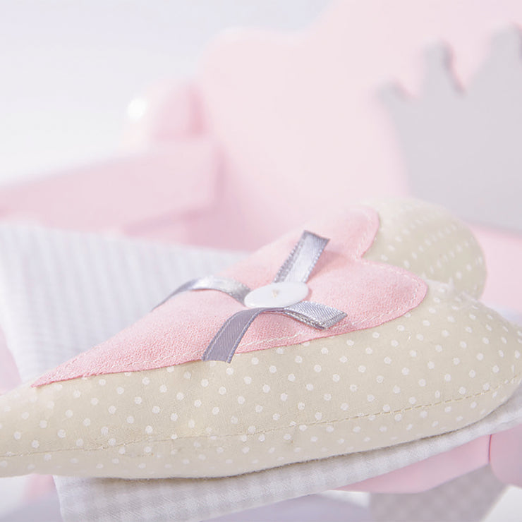 Puppenhochstuhl 'Prinzessin Sophie', für Puppen & Babypuppen, rosa/silber mit Krone