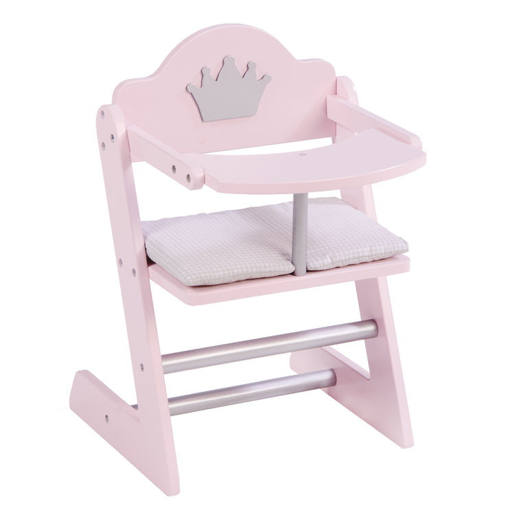 Puppenhochstuhl 'Prinzessin Sophie', für Puppen & Babypuppen, rosa/silber mit Krone