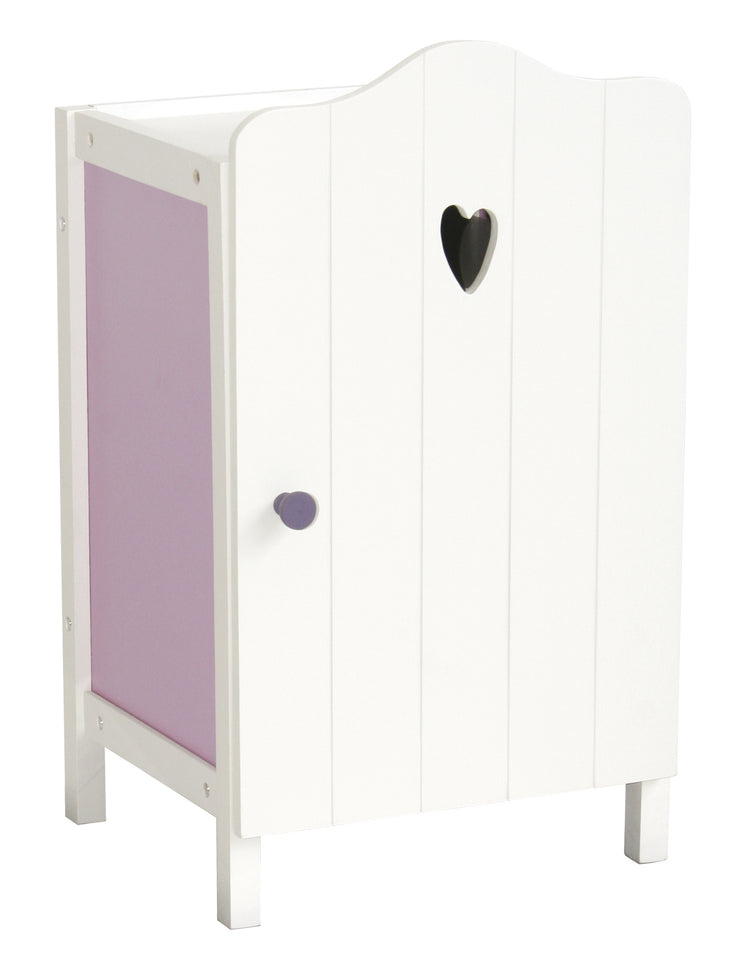 Armoire de poupée "Fienchen", pour ranger les vêtements et accessoires de poupée, blanc laqué