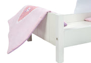 Doll bed 'Fienchen', incl. textile equipment, bed linen & sky, white lacquered