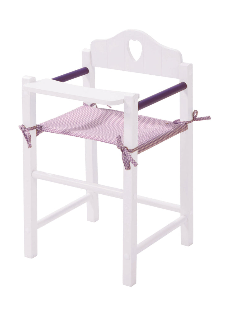 Doll high chair 'Fienchen', chair for baby and children's dolls, doll accessories painted white