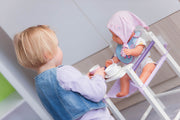 Puppenhochstuhl 'Fienchen', Stuhl für Baby- und Kinderpuppen, Puppenzubehör weiß lackiert
