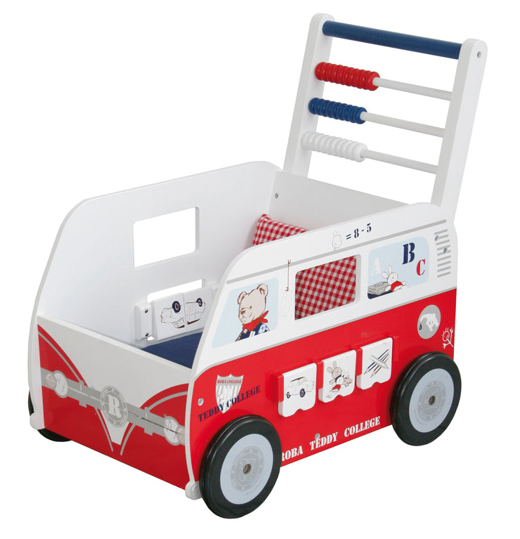 Teddybus 'Teddy College' painted white, including pillow, ceiling & game functions