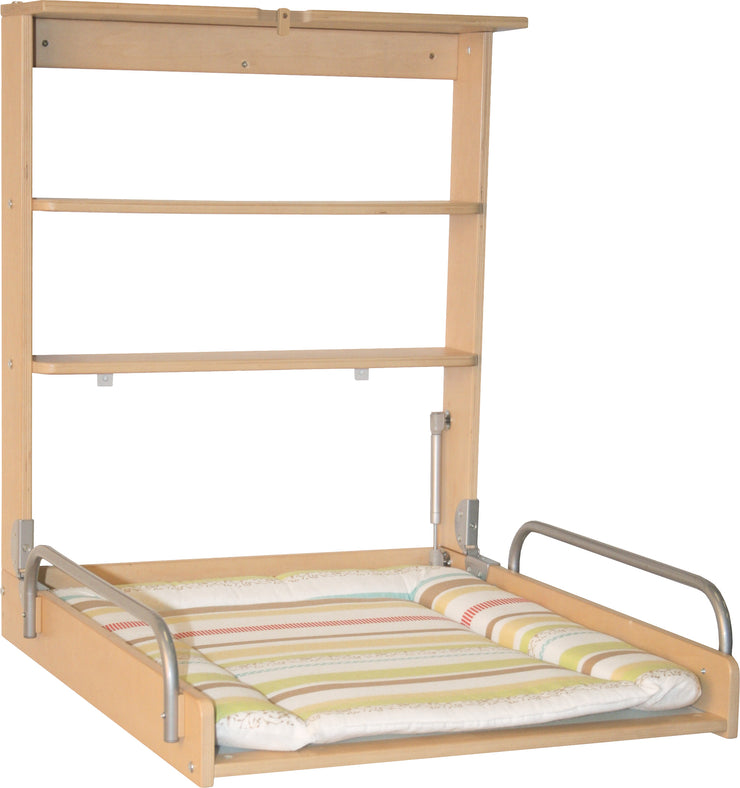 Estante cambiador de pared, cambiador plegable, natural con cambiador 'jungle baby'