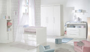 'Maren' room set, incl. Combo bed 70 x 140 cm, wide changing table & 3-door wardrobe, white